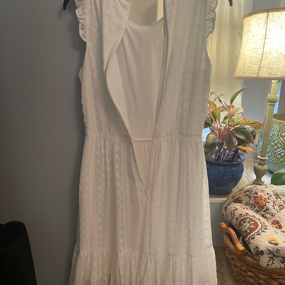 Calvin Klein White Eyelet Lace Fit & Flare Fully Lined Midi Dress: 10P - Picture 15 of 16